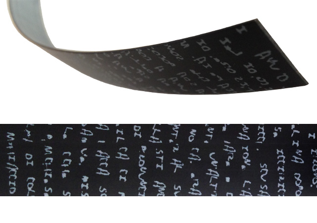 PVC Black with White Text MDF Edge Banding Roll - 3D